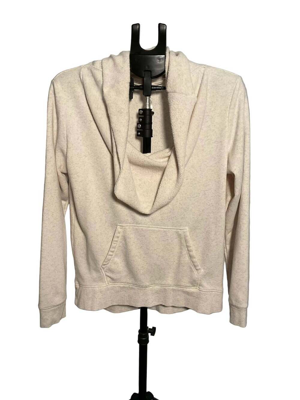 Lucy Cowl Neck Pullover Hoodie Fleece Kangaroo Pocket Size L Oatmeal